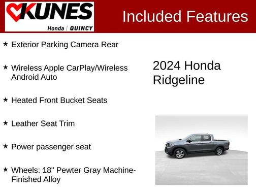 Gray 2024 Honda Ridgeline RTL