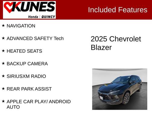 Black 2025 Chevrolet Blazer RS