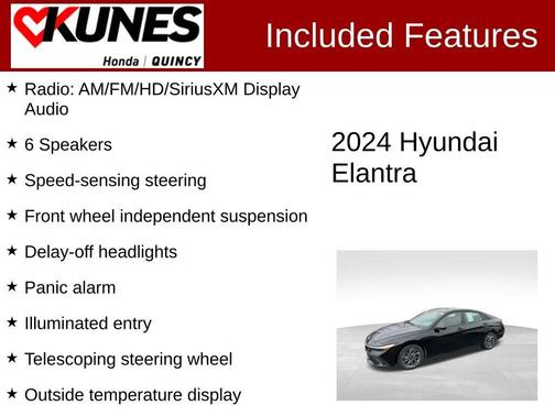 Black 2024 Hyundai ELANTRA SEL