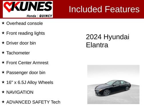 Black 2024 Hyundai ELANTRA SEL