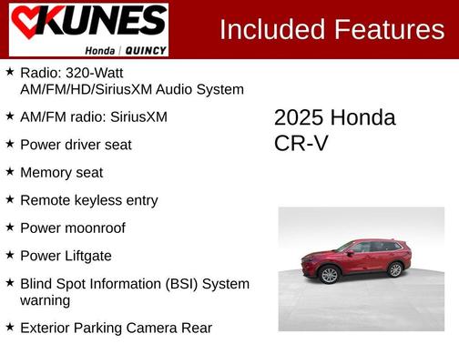 Radiant Red Metallic 2025 Honda CR-V EX-L