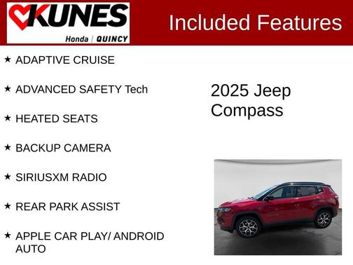 Red 2025 Jeep Compass Limited