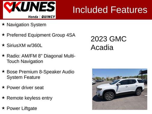 Summit White 2023 GMC Acadia SLT