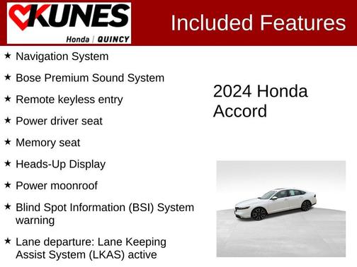 White 2024 Honda Accord Hybrid Touring