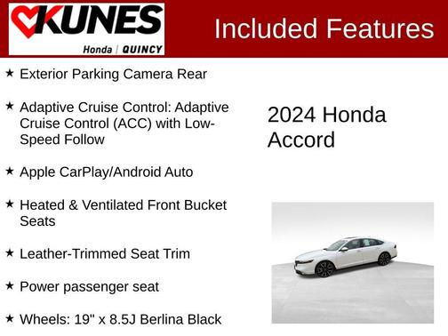 White 2024 Honda Accord Hybrid Touring