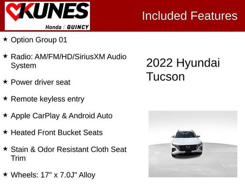 Quartz White 2022 Hyundai TUCSON SEL