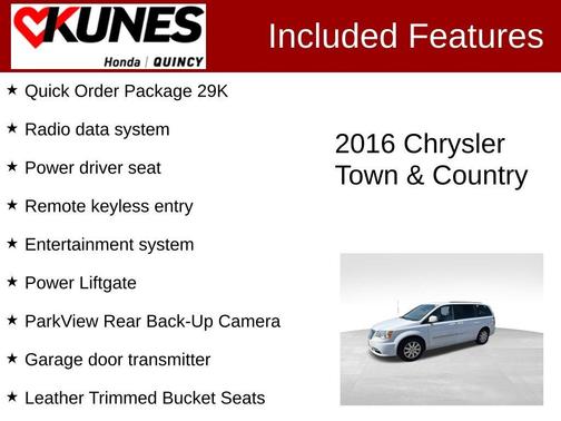 Bright White Clearcoat 2016 Chrysler Town & Country Touring