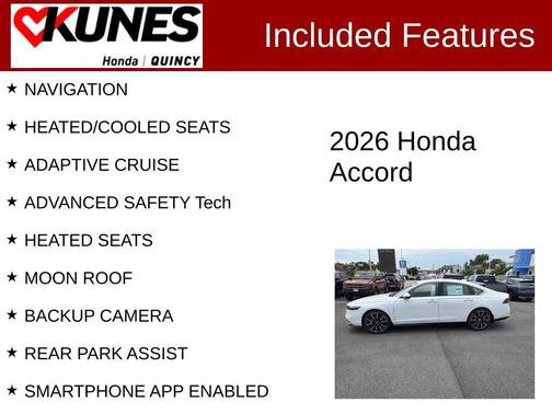 Platinum White Pearl 2026 Honda Accord Hybrid Touring