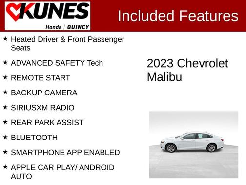 Summit White 2023 Chevrolet Malibu LT