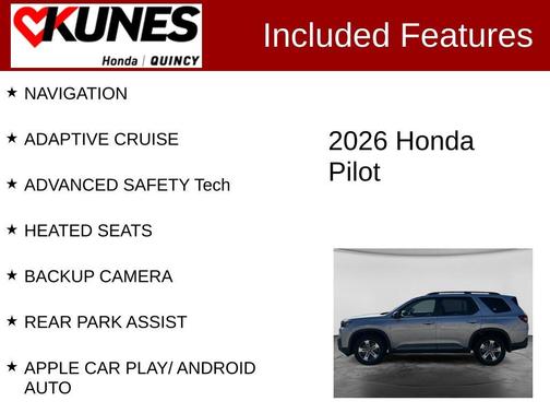 Silver Metallic 2026 Honda Pilot EX-L