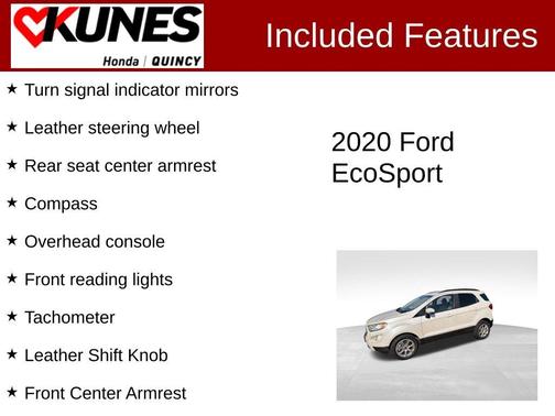 White Platinum 2020 Ford EcoSport SE