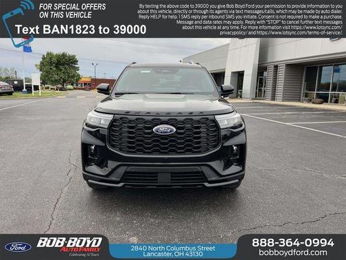 Agate Black Metallic 2026 Ford Explorer ST-Line
