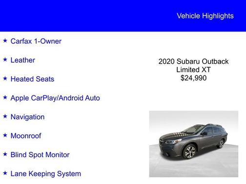 2020 Subaru Outback LIMITED XT