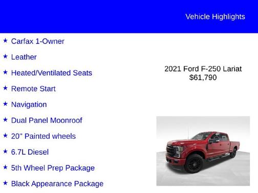 RAPID RED 2021 Ford F-250 LARIAT
