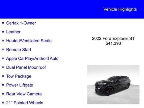 AGATE BLACK METALLIC 2022 Ford Explorer ST