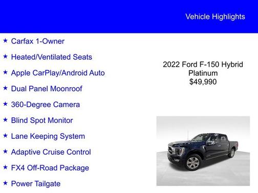 ANTIMATTER BLUE METALLIC 2022 Ford F-150 PLATINUM