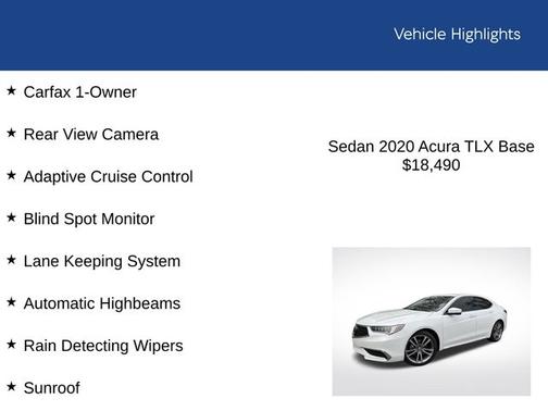 White 2020 Acura TLX 3.5 TECHNOLOGY