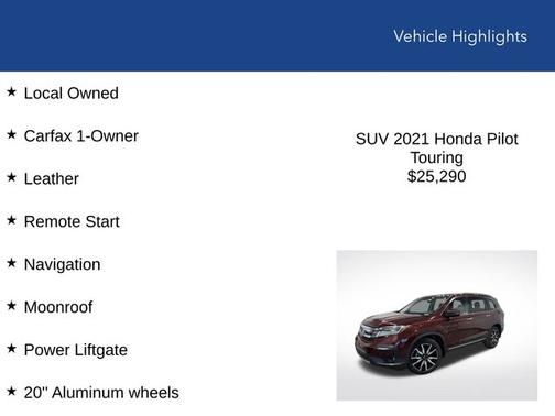 2021 Honda Pilot TOURING 8-PASSENGER