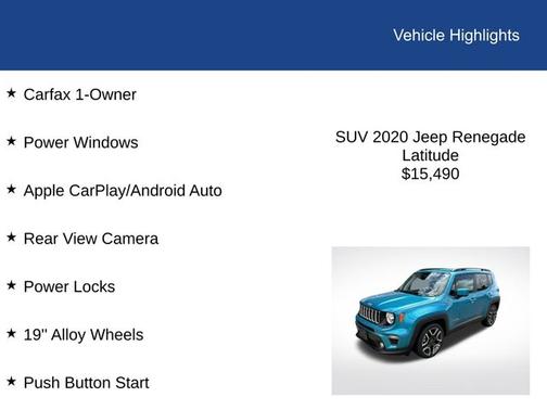 Metallic 2020 Jeep Renegade LATITUDE