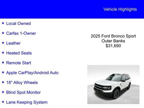 2025 Ford Bronco Sport OUTER BANKS