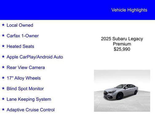 2025 Subaru Legacy PREMIUM