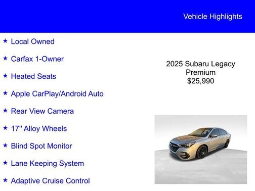 2025 Subaru Legacy PREMIUM