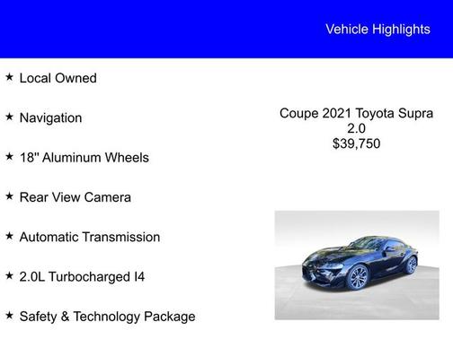 2021 Toyota Supra 2.0