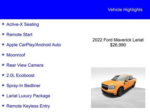CYBER ORANGE METALLIC TC 2022 Ford Maverick LARIAT