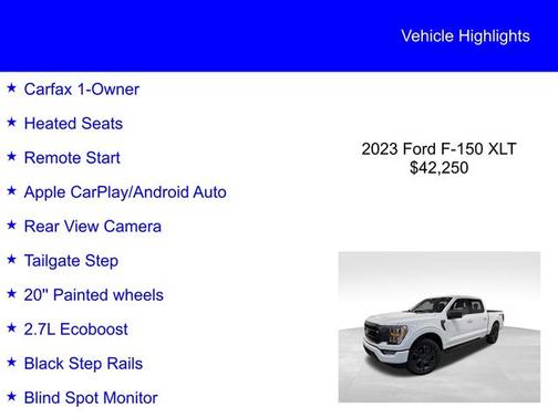 OXFORD WHITE 2023 Ford F-150 XLT