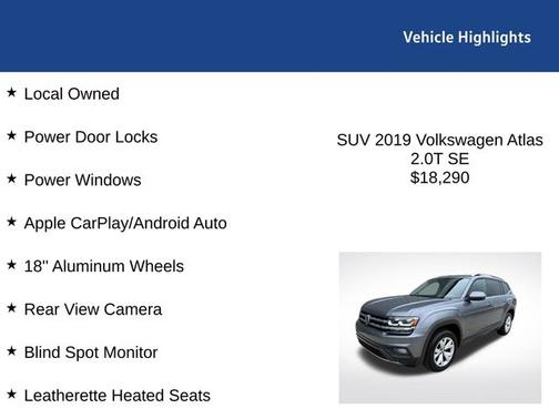 Platinum Gray Metallic 2019 Volkswagen Atlas 2.0T SE