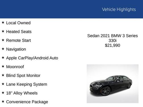 Black Sapphire Metallic 2021 BMW 330 330I