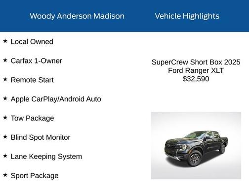 SHADOW BLACK 2025 Ford Ranger XLT