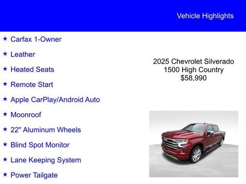 2025 Chevrolet Silverado 1500 HIGH COUNTRY