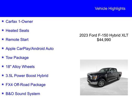 AGATE BLACK METALLIC 2023 Ford F-150 XLT