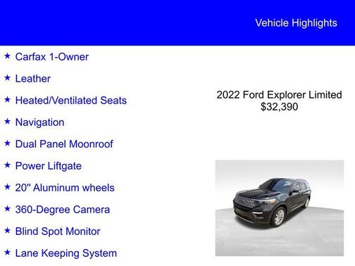 AGATE BLACK METALLIC 2022 Ford Explorer LIMITED