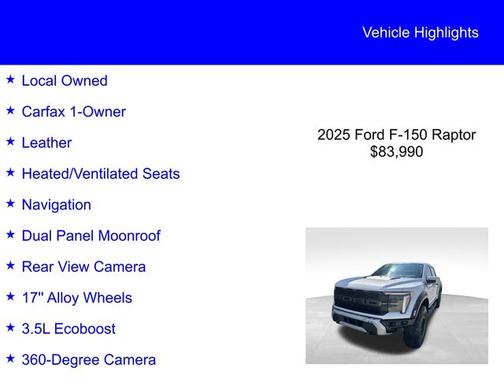 2025 Ford F-150 RAPTOR