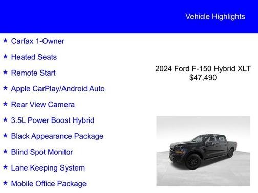 AGATE BLACK METALLIC 2024 Ford F-150 XLT