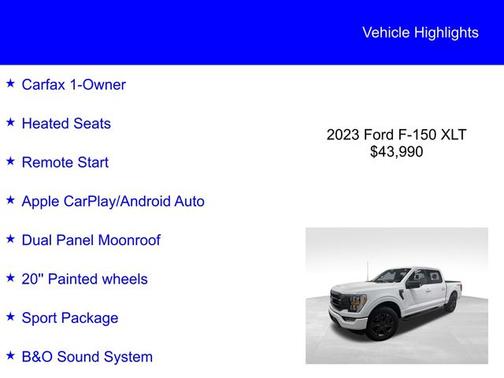 OXFORD WHITE 2023 Ford F-150 XLT