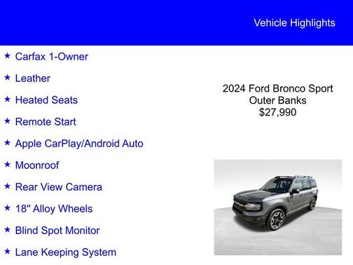 2024 Ford Bronco Sport OUTER BANKS