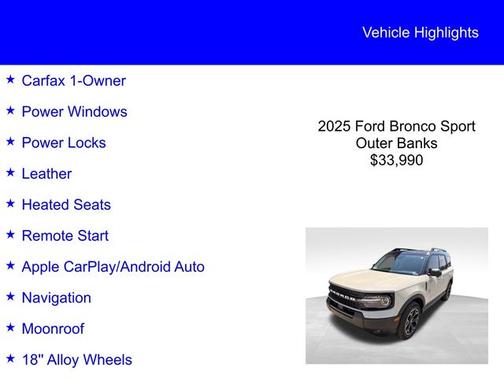 DESERT SAND 2025 Ford Bronco Sport OUTER BANKS
