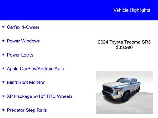 Celestial Silver Metallic 2024 Toyota Tacoma SR5