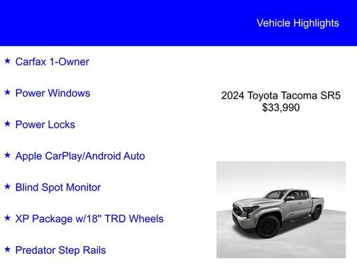 Celestial Silver Metallic 2024 Toyota Tacoma SR5