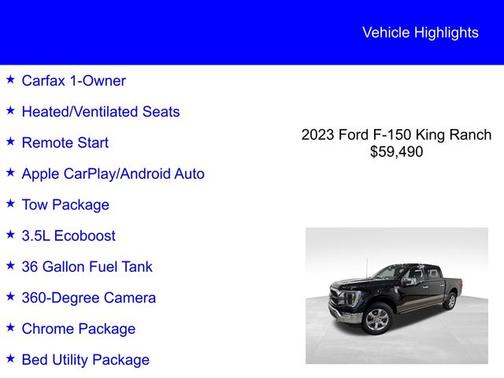 AGATE BLACK METALLIC 2023 Ford F-150 KING RANCH
