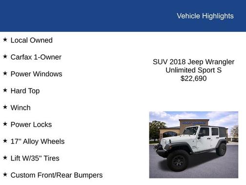 2018 Jeep Wrangler Unlimited SPORT