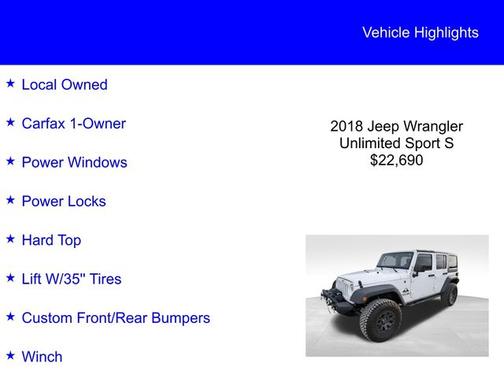 2018 Jeep Wrangler Unlimited SPORT