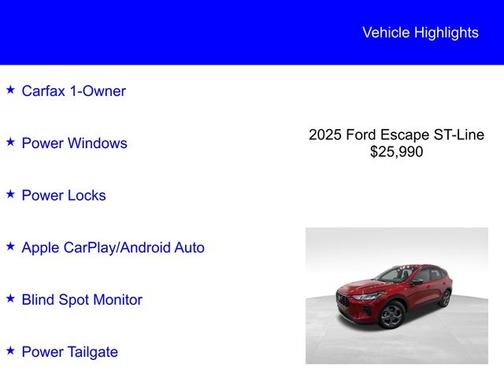 RAPID RED MET TINTED CC 2025 Ford Escape ST-LINE