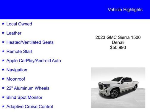 White Frost Tri-Coat 2023 GMC Sierra 1500 DENALI