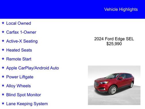 RAPID RED TINTED CC 2024 Ford Edge SEL