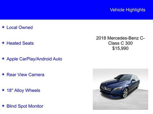 2018 Mercedes-Benz C-Class C 300 4MATIC