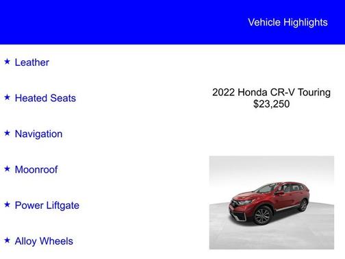 Radiant Red Metallic 2022 Honda CR-V TOURING